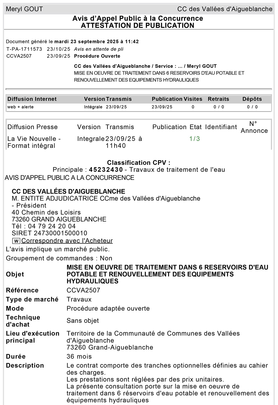 CCVA2507 AAPC